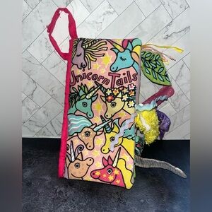 Jellycat Unicorn Tails Baby Book Crinkle Sensory Toy Texture Tags Anne Wilkinson